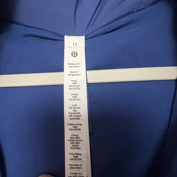 Lululemon Athletica Royal Blue Puffer Jacket - Picture 2 of 2